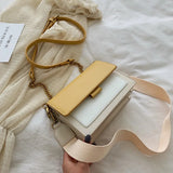 Chain Wide Shoulder Strap Crossbody Messenger Bag