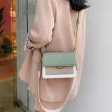 Chain Wide Shoulder Strap Crossbody Messenger Bag