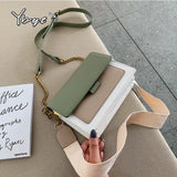 Chain Wide Shoulder Strap Crossbody Messenger Bag
