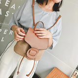 Straw Woven Small Backpack Travel Rucksack for Women