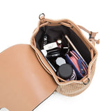 Straw Woven Small Backpack Travel Rucksack for Women