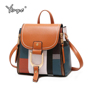 Women Leather Backpack Small School Bag Female Shoulder Crossbody Bag