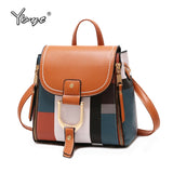 Women Leather Backpack Small School Bag Female Shoulder Crossbody Bag