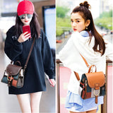 Women Leather Backpack Small School Bag Female Shoulder Crossbody Bag