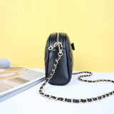 Diamond lattice flap women shoulder bag, crossbody chain bag PU leather
