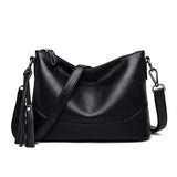 Vintage Soft PU Leather Women Shoulder Bag Tassel Handbags