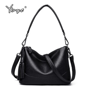 Vintage Soft PU Leather Women Shoulder Bag Tassel Handbags