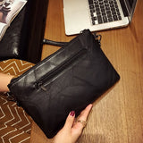 Vintage Rivet Messenger Bag Patchwork PU Leather Envelope Shoulder Bag