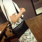 Vintage Rivet Messenger Bag Patchwork PU Leather Envelope Shoulder Bag