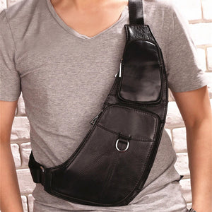 Real Leather Crossbody Shoulder Bag for Men
