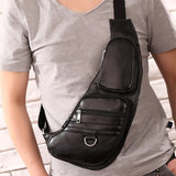 Real Leather Crossbody Shoulder Bag for Men