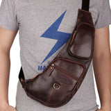 Real Leather Crossbody Shoulder Bag for Men