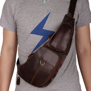 Real Leather Crossbody Shoulder Bag for Men