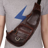 Real Leather Crossbody Shoulder Bag for Men