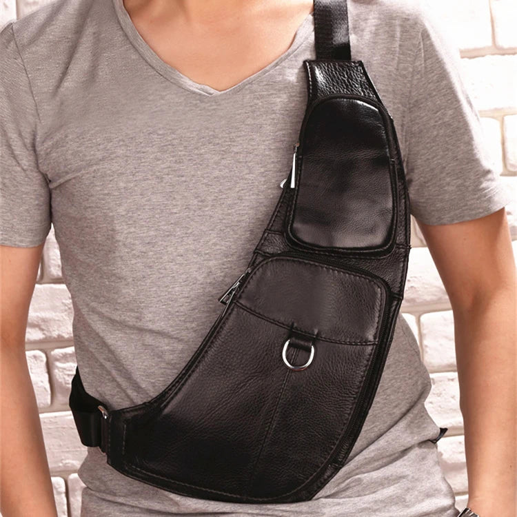 Real Leather Crossbody Shoulder Bag for Men
