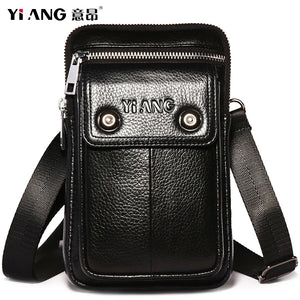 Men's Leather Waist Bag Fanny Pack Shoulder Chest Pouch