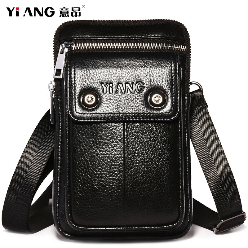 Men's Leather Waist Bag Fanny Pack Shoulder Chest Pouch