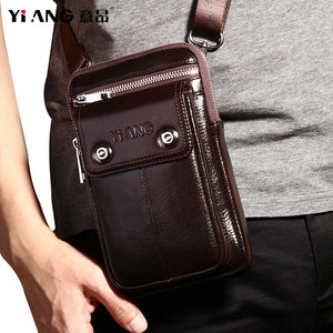 Men's Leather Waist Bag Fanny Pack Shoulder Chest Pouch