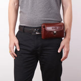 Oil Wax Cowhide Men's Belt Bag Small Travel Fanny Pack