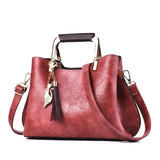 Women Leather Messenger Bag Shoulder High Handbag