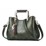 Women Leather Messenger Bag Shoulder High Handbag