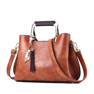 Women Leather Messenger Bag Shoulder High Handbag