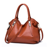Solid Top-Handle Handbag Ladies PU Leather Tote Gray Khaki Purse