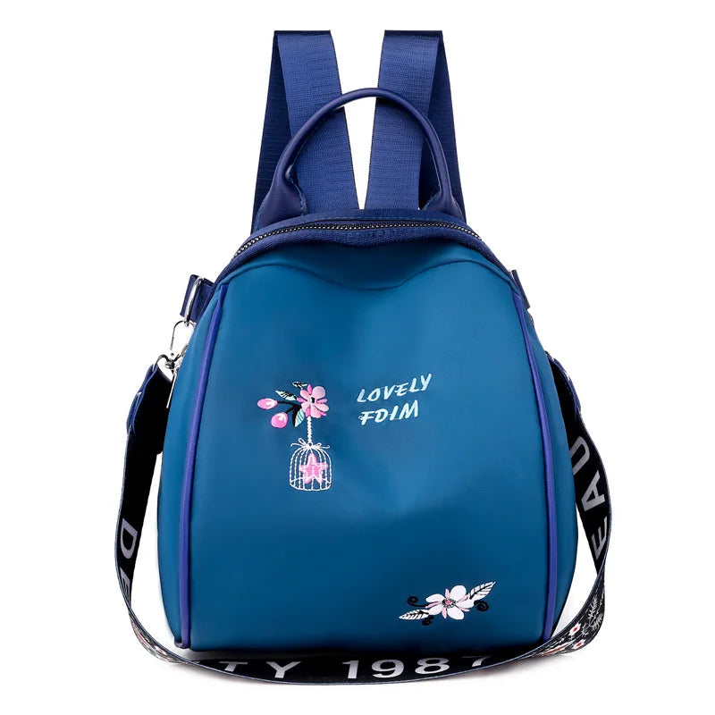 Women's Mini Embroidery Backpack Anti-theft School Bags