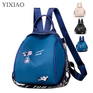 Women's Mini Embroidery Backpack Anti-theft School Bags