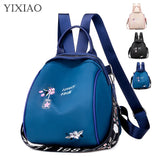 Women's Mini Embroidery Backpack Anti-theft School Bags