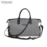 Large Capacity Houndstooth Sports Gym Bag Unisex Outdoor Shoulder Bag