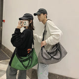 Large Capacity Houndstooth Sports Gym Bag Unisex Outdoor Shoulder Bag