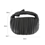 Winter Pleated Clutch Bag Stripe Leather Evening Clutch