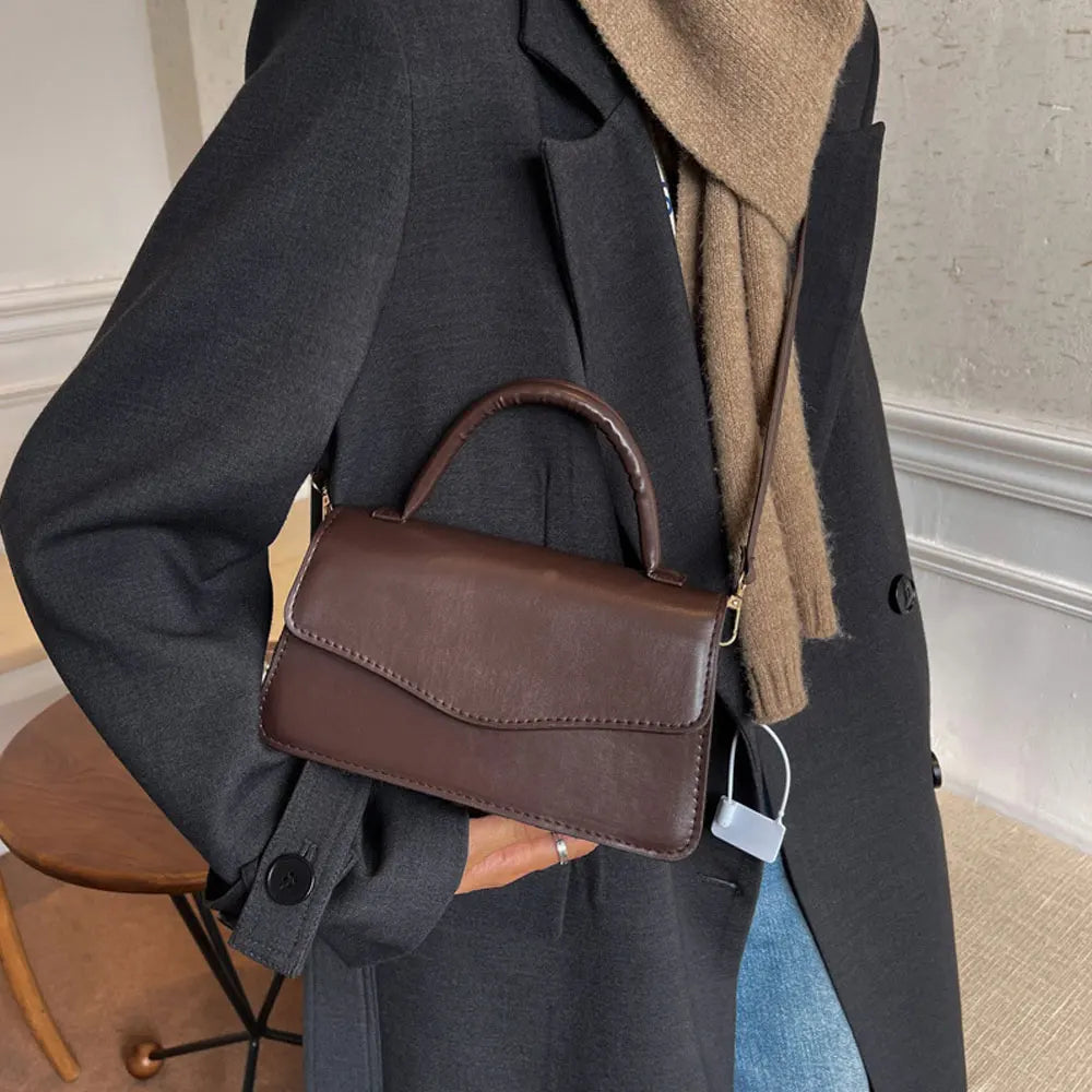 Winter Women's Leather Crossbody Bag Vintage Handbag