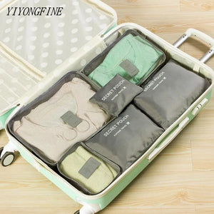 6pcs Waterproof Travel Bags Storage Organizer Packing Cube Set