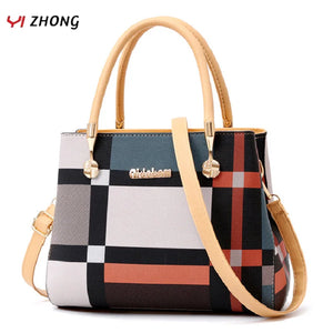 YIZHOHNG Leather Patchwork Women Bags Multifunction Crossbody Handbag