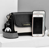 YIZHONG Leather Bear Pendant Shoulder Bag Crossbody Bags for Women
