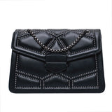YIZHONG Studded Rivet Chain PU Leather Crossbody Bags for Women