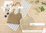 Boho Shoulder Bag with Woven Mesh Rope Tie Buckle
