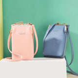 Green Women Bag Cell Phone Pocket Pu Leather Ladies Crossbody Bags Purse