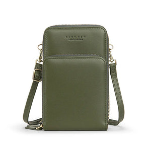 Soft Leather Mini Crossbody Bag for Women, Girl Purse