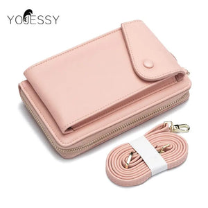 Soft Leather Mini Crossbody Bag Women Phone Pocket Girl Purse Messenger Bag
