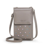 Purple Small Bag Women Cell Phone Pocket Soft Leather Ladies Mini Crossbody Bag