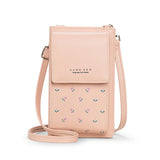 Purple Small Bag Women Cell Phone Pocket Soft Leather Ladies Mini Crossbody Bag