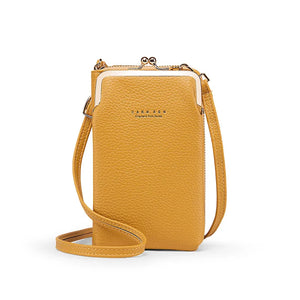 Women Crossbody Bag Phone Pocket PU Leather Ladies Messenger Purse