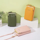 Women Crossbody Bag Phone Pocket PU Leather Ladies Messenger Purse