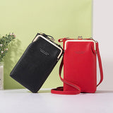 Women Crossbody Bag Phone Pocket PU Leather Ladies Messenger Purse