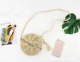 Rattan Round Shoulder Bag Mini Phone Female Handbag