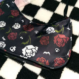 American Vintage Gothic Rose Skeleton Nylon Shoulder Bag