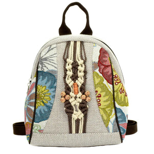 Retro Bohemian Bag Floral Embroidered Women Canvas Shoes Backpacks